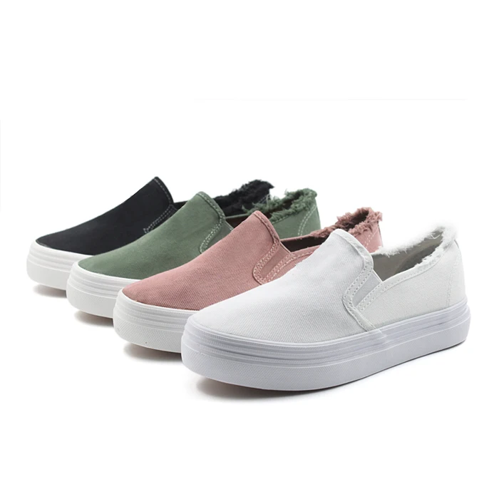 womens white canvas slip on shoes