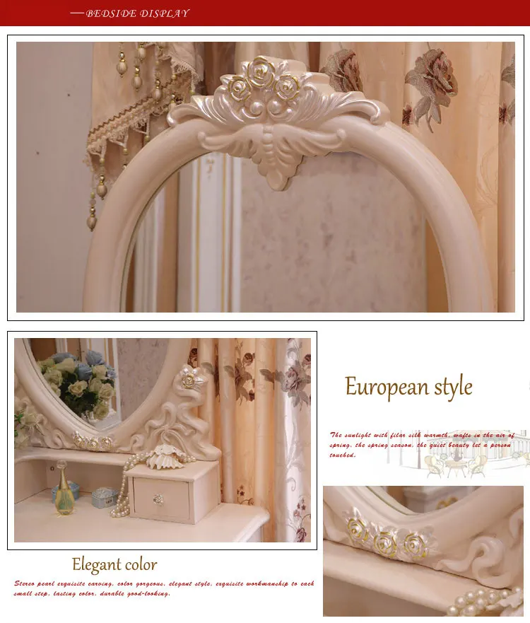 European mirror table antique bedroom dresser French furniture french dressing table o1241