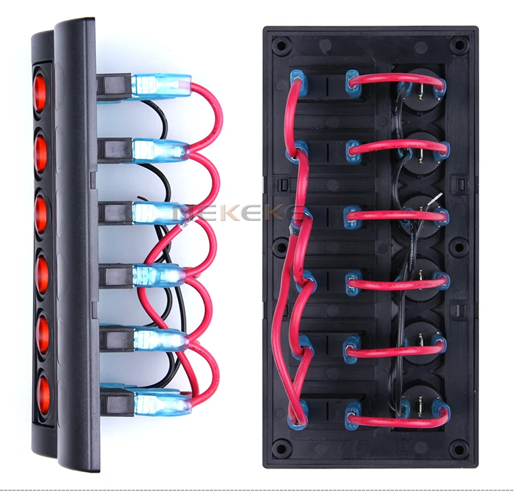 6 GANG 12V circuit breaker jeep boat rocker touch panel switch