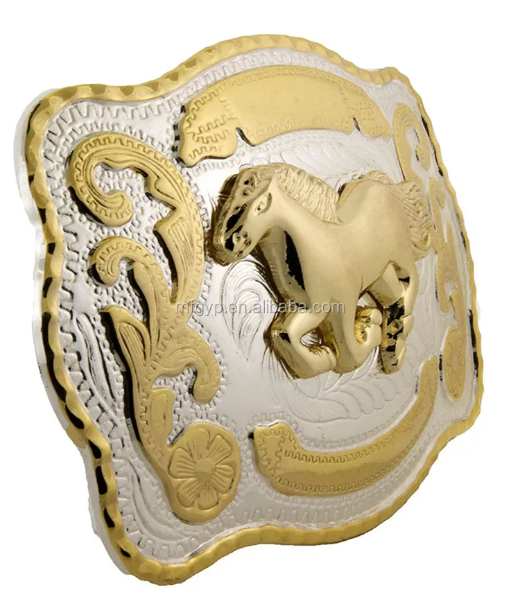 Horse Western Style Cowboy Rodeo Gold Large Kids Funny Belt Buckle
