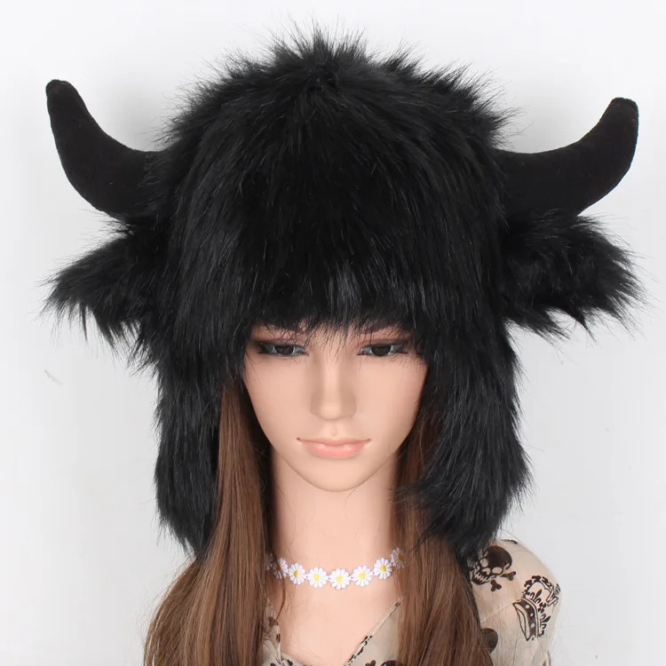 Cute Antlers Hat Woman Fur Cap Hat 