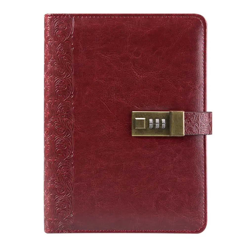 Notebook Promotion Leather Organizer Digital Fingerprint Lock Diary