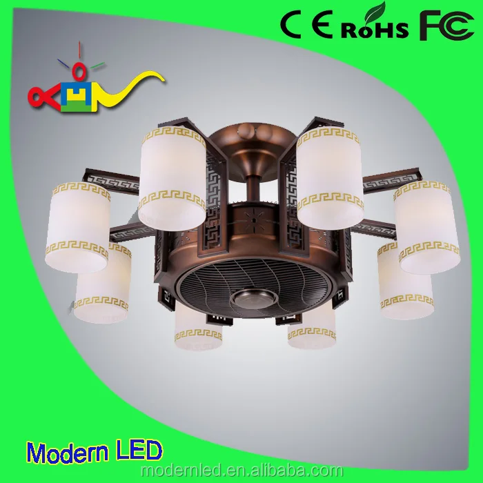 china good price 36 inch 40w remote bladeless ceiling fan with light 8 heads