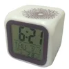 Nature Sound Digital 7 Color Changing cube shape Timer Alarm Clock with Thermometer