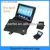 Detachable Bluetooth Wireless Keyboard with Leather Case Stand Cover for Apple iPad 2/3/4(PT-BKIP202)
