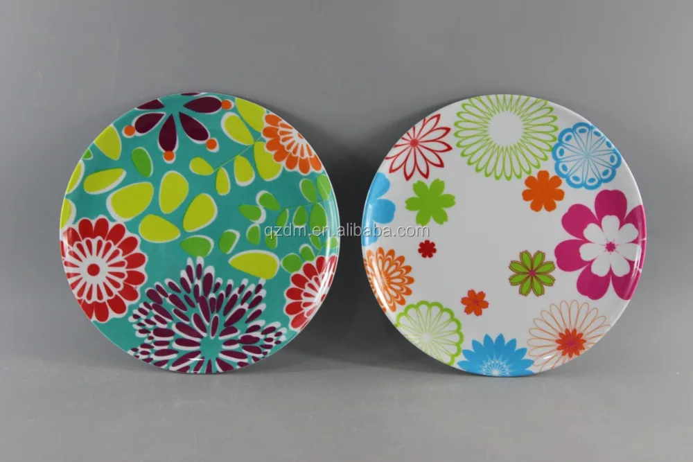 Flower Design Melamine Plate And Dish