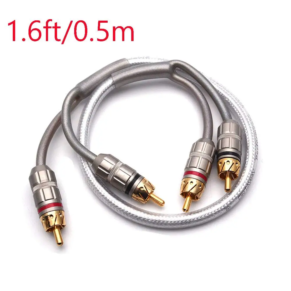 Sydien Car Audio Cable Stereo 2 Male to 2 Male RCA Audio Connection (1.6ft/0.5m)