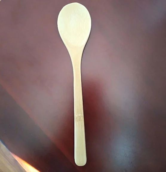 natural bamboo big round spoon for soup