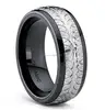 Dome Titanium Ceramic Combo Men's Ring Band with diamond cut design