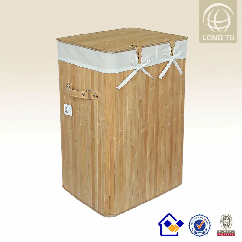 Antiguo plegable contenedores de ropa sucia/de bambú de lavandería
