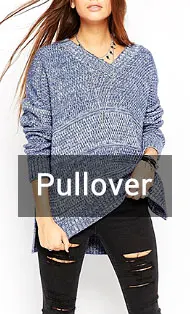 Cotton acrylic Super soft rib knit pullover sweater