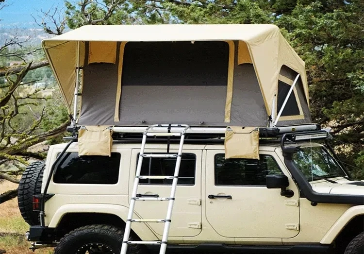 Camping Canvas Ultralight Car Folding Uptop Rooftop Tent Topper Top ...