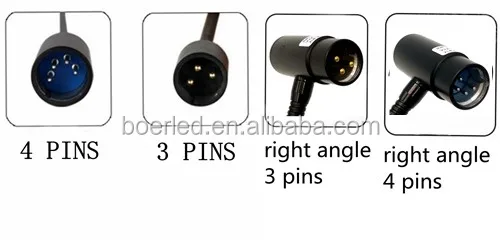 3 PINS 4 PINS RIGHT ANGLE XLR PLUG 12V 1W CANNON LED SPOTLIGHT