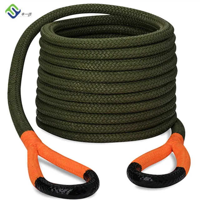 High quality car accessories braided nylon tow rope recovery kinetic rope