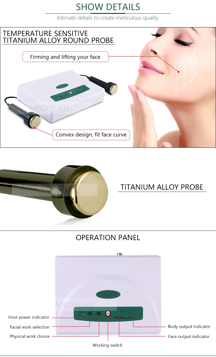 Home use portable face lifting beauty system ultrasonic personal care device