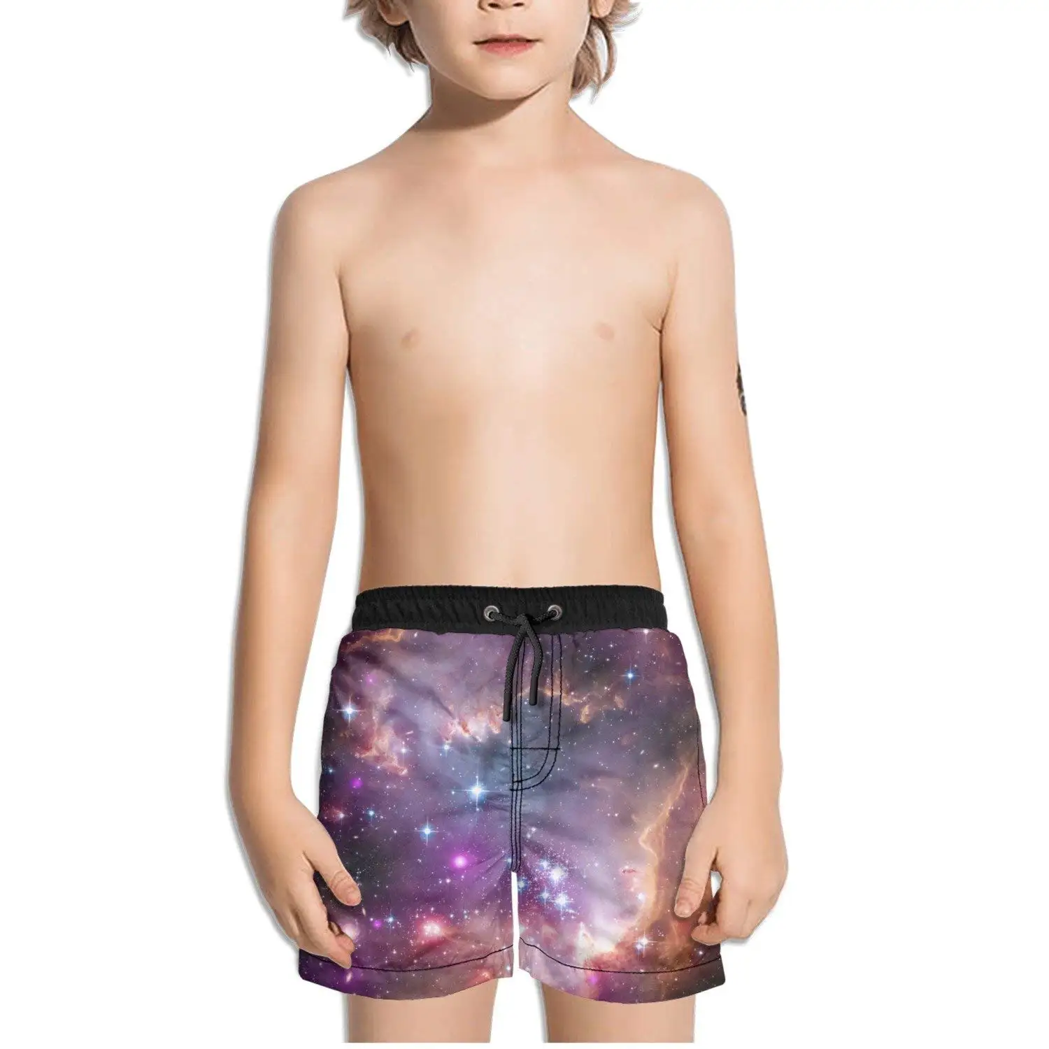 purple swimming shorts