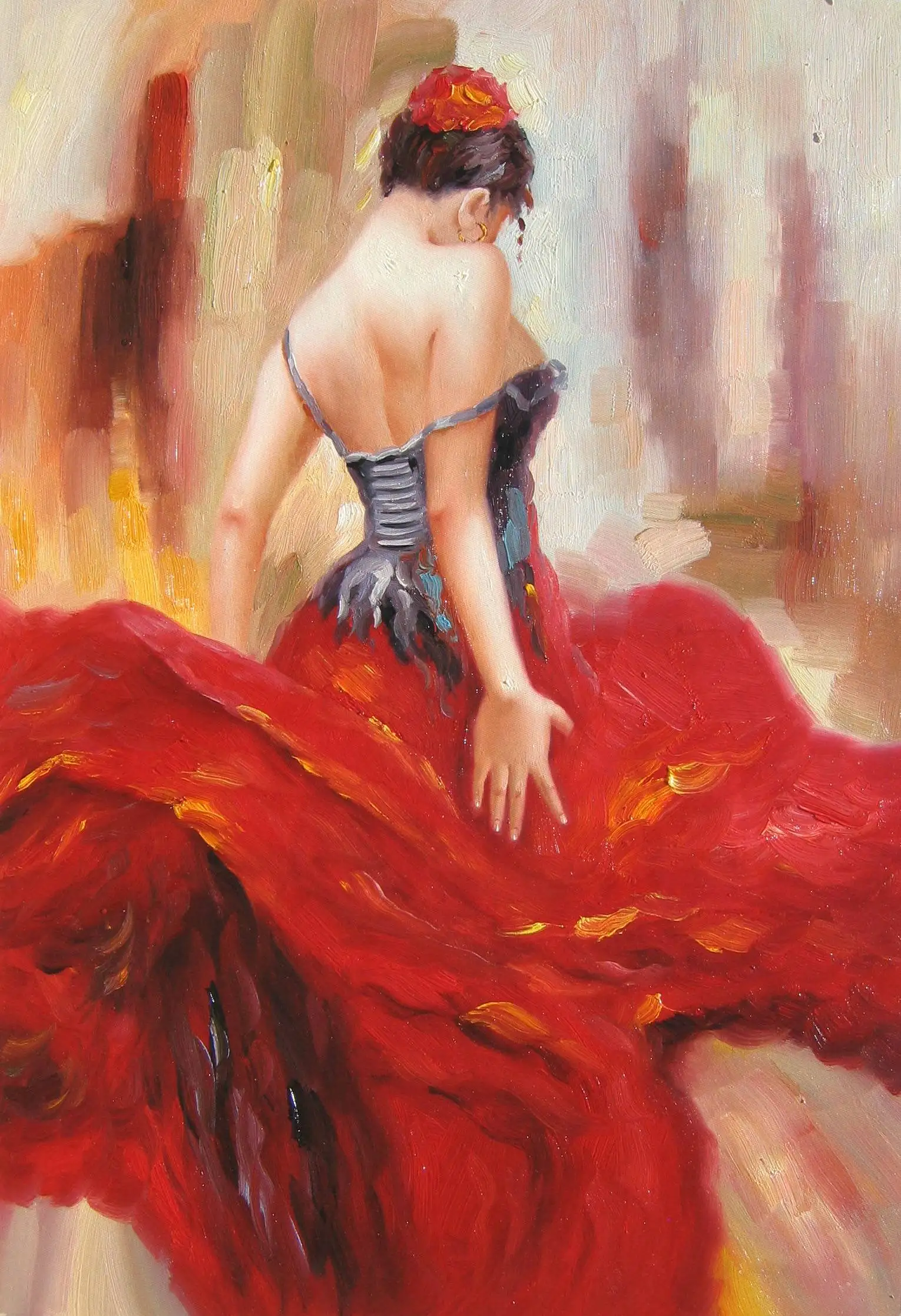  ◦˚ღ ســـجل حضــورك بــلوحه فنية ღ˚◦ - صفحة 43 Flamenco-ballet-dancer-art-oil-painting-on