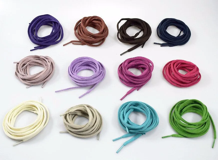 Custom Color Oval Athletic Shoelaces Half Round Shoe Laces For Sneaker