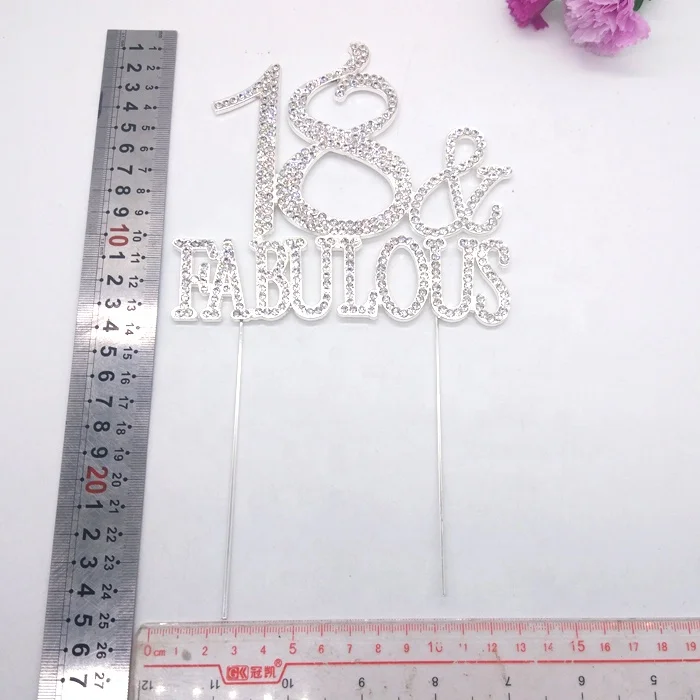 18 fabulous cake topper silver size.jpg