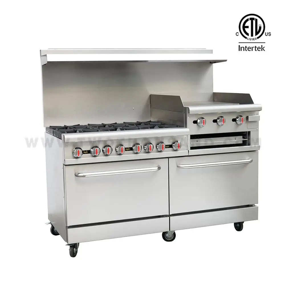 Rgr60 Gs24 6 Burners Gas Cooking Range With Oven And Gas Griddle