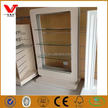 Modern Wood Wall Make Up Display Cabinet Cases Used Cosmetic Shop