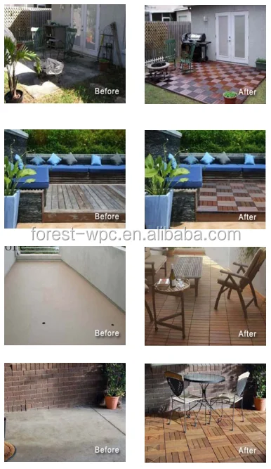 Modular Plastic Outdoor Floor Tiles Recycled Decking Products