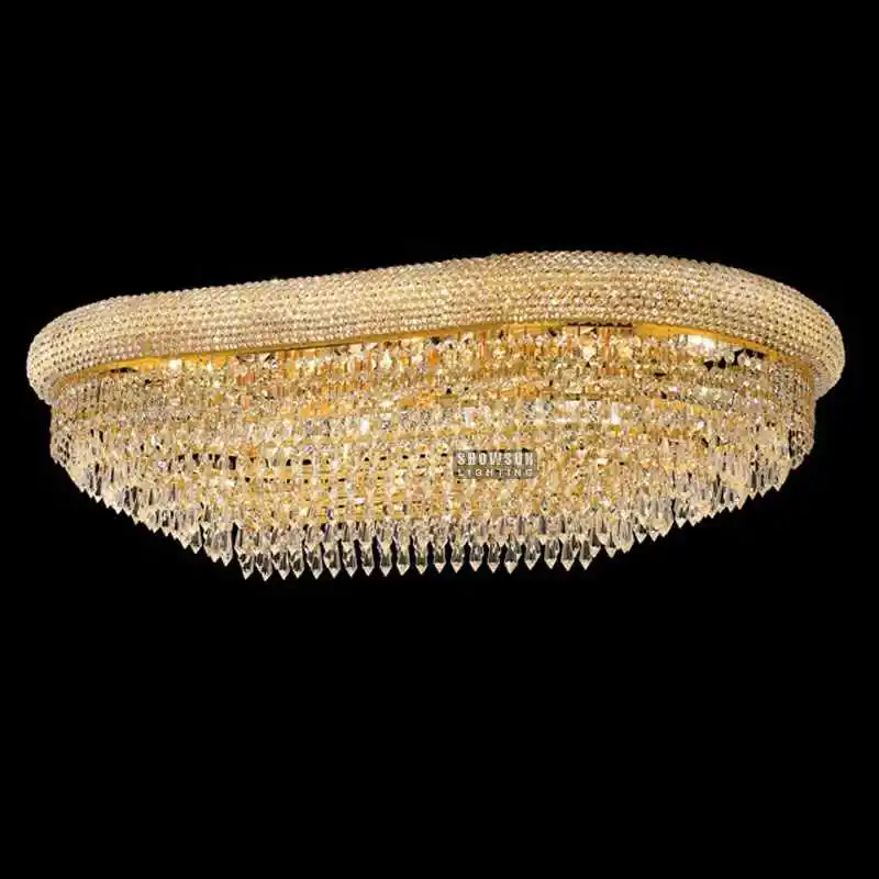 Hotel lobby decor crystal ceiling light fixtures flush mount light