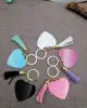 Personalized Heart Keychains Disc Key Rings with Tassel