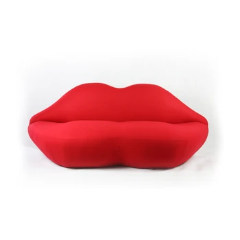 American Style Wooden Frame Cushion Bedroom Red Lip Sofa Foshan American Style Wooden Frame Cushion