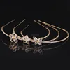 Gold crystal diamond wedding bride and bridesmaid hair headbands