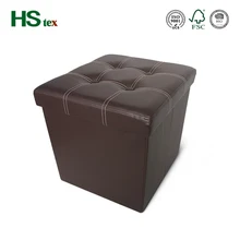 Well sell! HSTEX foldable furniture storage leather pouffe