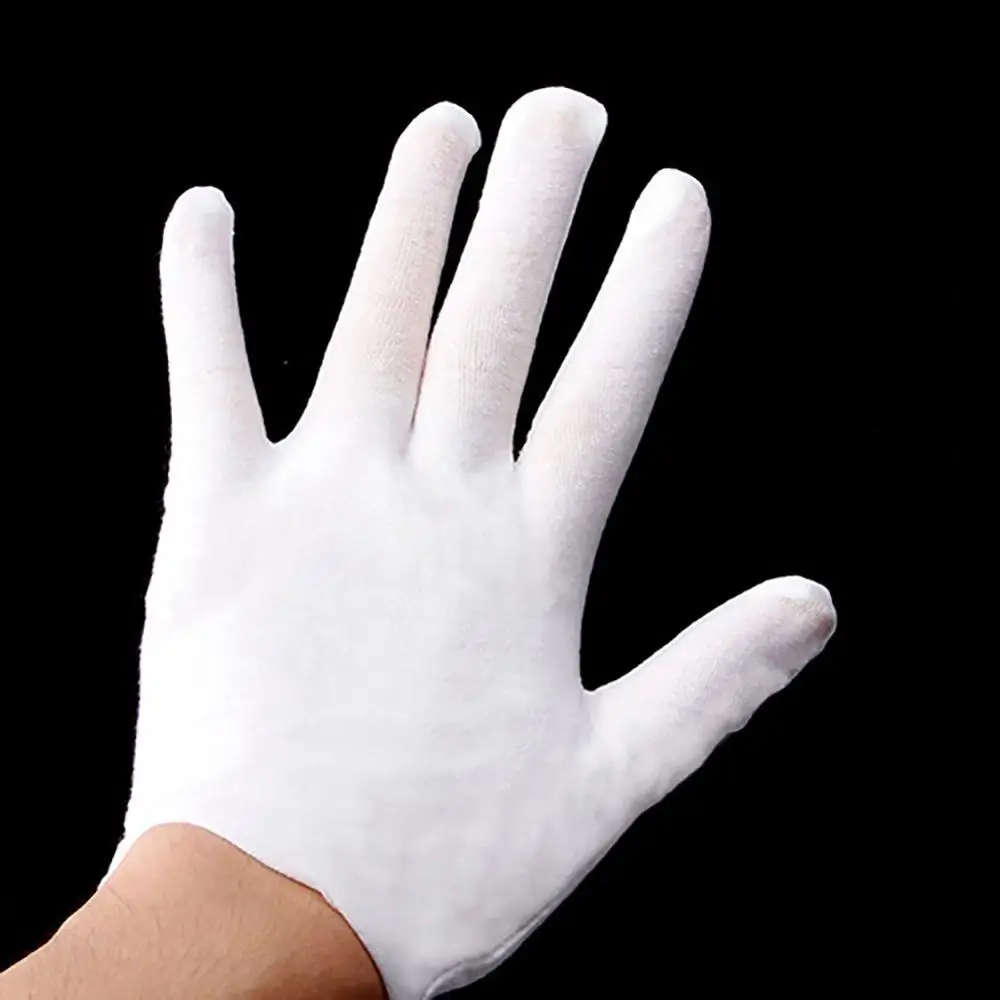 White Inspection Cotton Work Gloves Coin Jewelry Worker Etiquette Glove