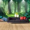 3d Hd Wall Paper 1080p Images Sunset Forest Wall Murals
