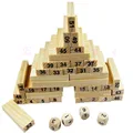 Wooden 54 Blocks 4 Dices Jenga Stacking Party Family Challenge Balance Game