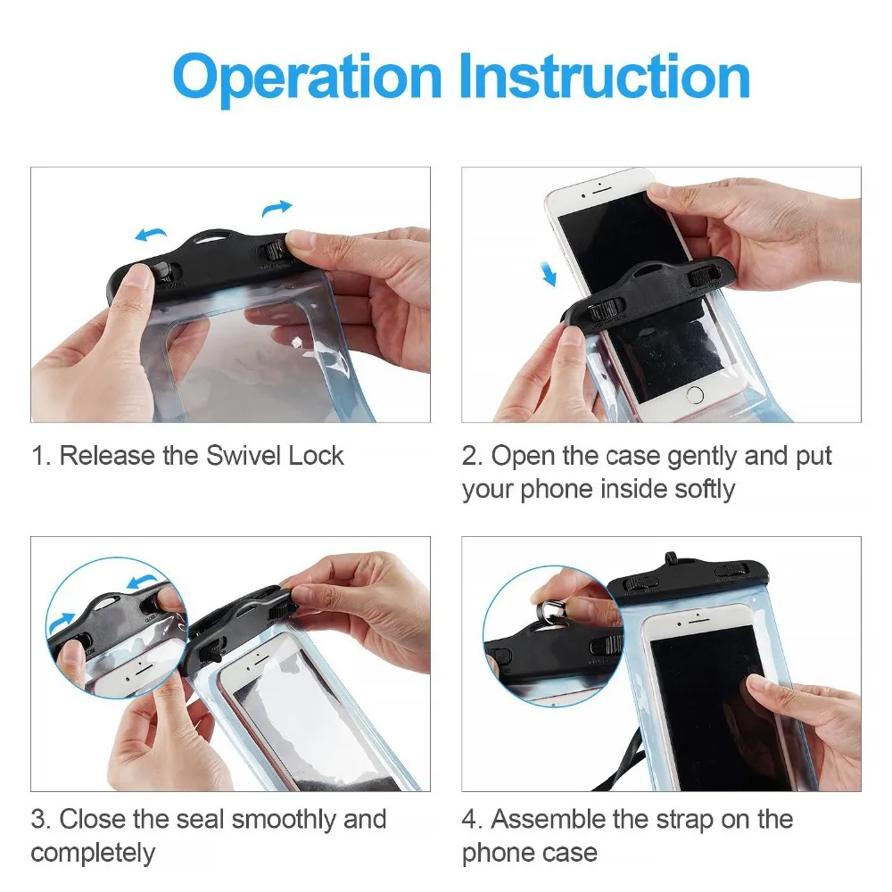 2019 IPX8 Custom Waterproof Cell Phone Case, Water Proof for iphone 7