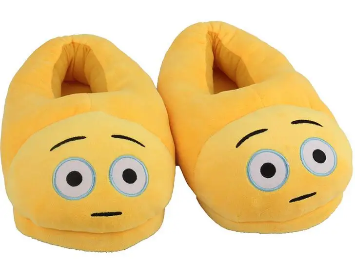 2018 Emoji Bedroom Home Slippers Cute Cartoon Kids Teens Women Girl Plush Slippers Smiley Face Funny One Size Fits All Buy Home Slippers Plush