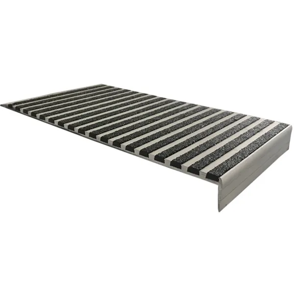 Wide Abrasive Grit Insert Aluminum Stair Tread Covering For Antislip Buy Stair Tread Covering