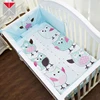 Lovely owll printing polyester embroidery baby crib bedding set