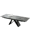 Hot Sale Luxury Dining Room Furniture Extendable Folding Rectangle Glass Ceramic Sanded Dining Table Set