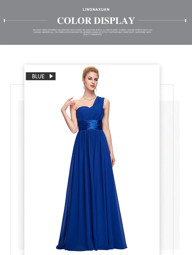 Fashion Saree Long Bandage Royal Blue Bridesmaid Dress For Women