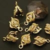 Blade Pinch Bail with CZ Stone Detail, 18K Gold Plated over Brass Findings