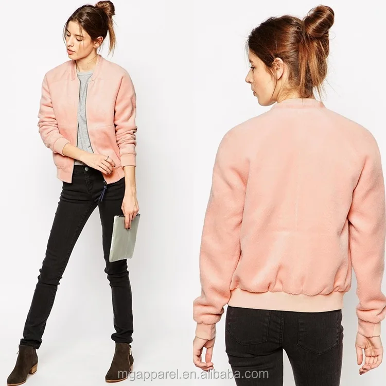 jaqueta bomber rosa feminina