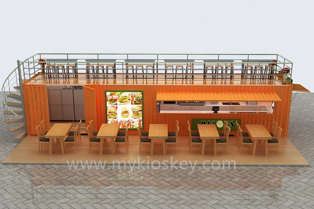 factory customize the fast food container kiosk for sale