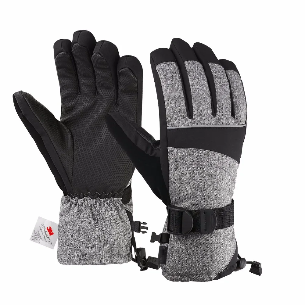 Men's Waterproof Windproof Ski Gloves,Winter Warm 3m Thinsulate