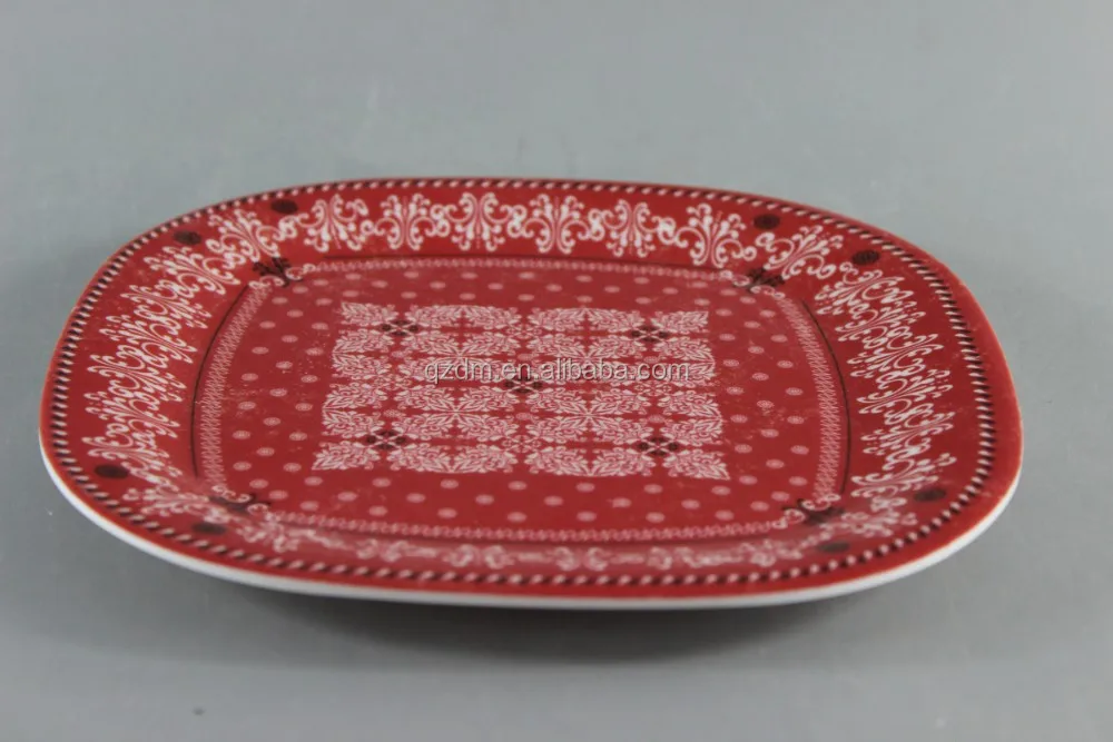 Square Melamine Dinner Plate With PDG Package