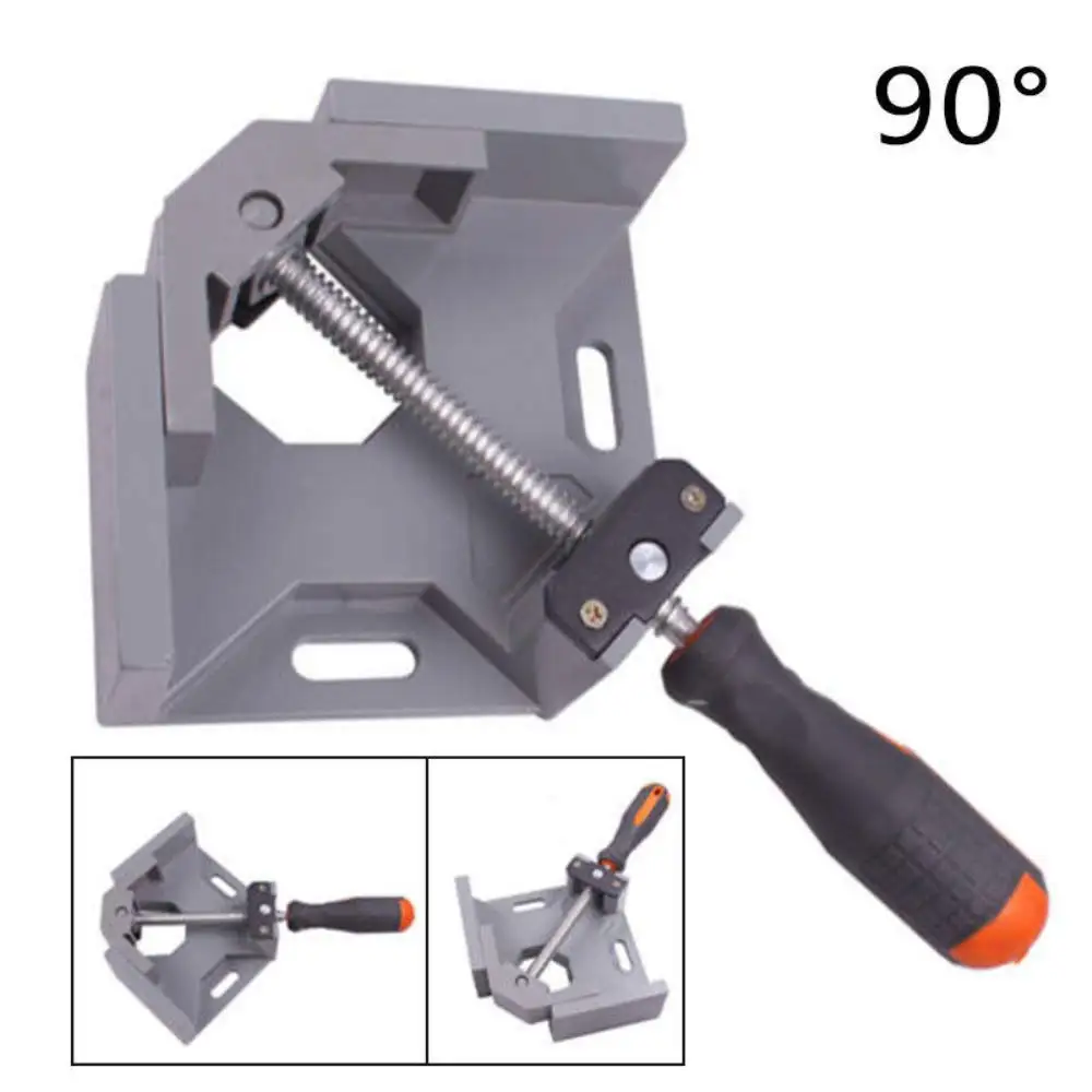 ZAsee Right Angle Clamp Welding Clamp Single Handle Aluminum Alloy Right Angle Clamp 90 Degree Corner Clamp Swing Jaw Adjustable Bench Vise Tool Welding