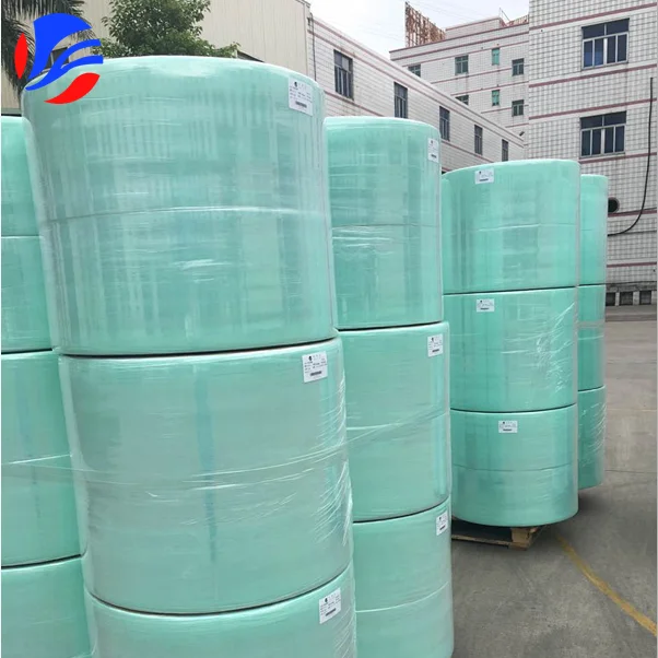 
green color of 100% Hydrophobic SMS Nonwoven Fabric For Baby Diaper 