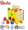 Geometry wooden building block box educational cube toy