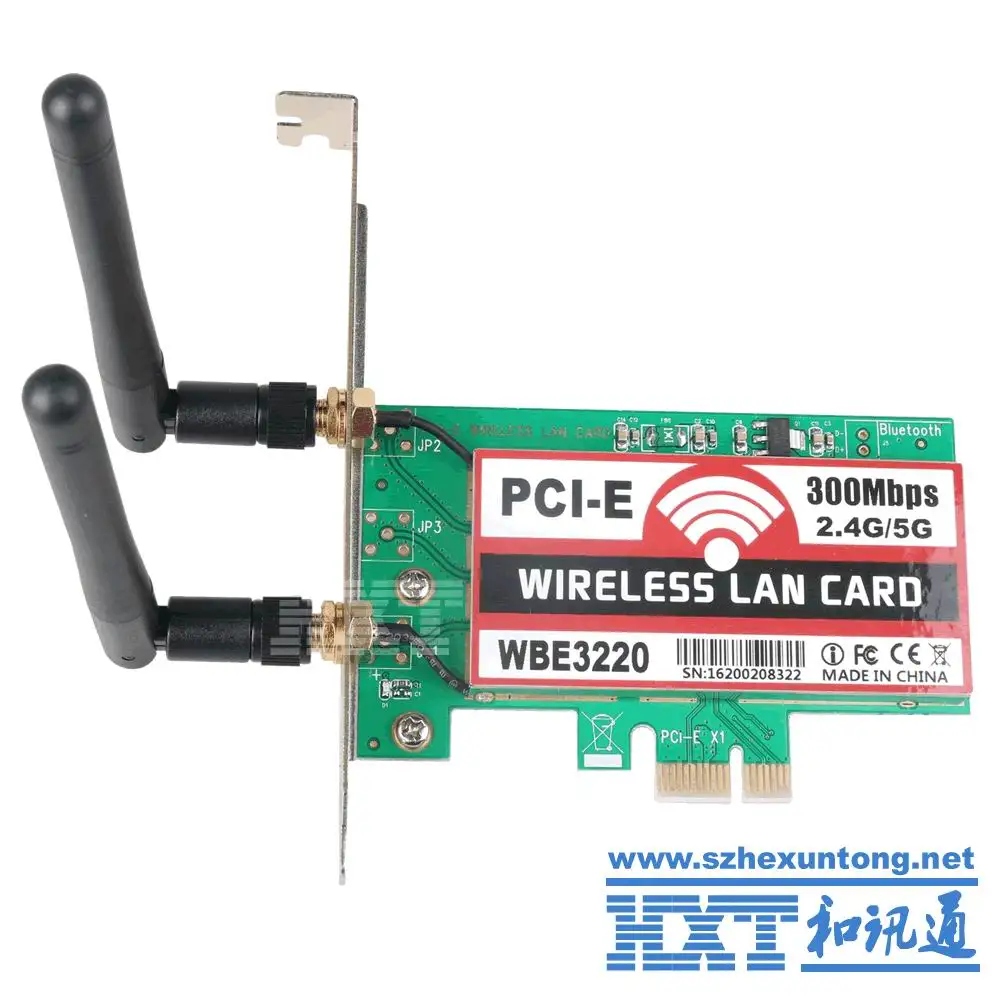 Dual-Band 300 Mbps PCI-E PCI Express Kartu Bluetooth 4.0 Jaringan WLAN WIFI Adaptor