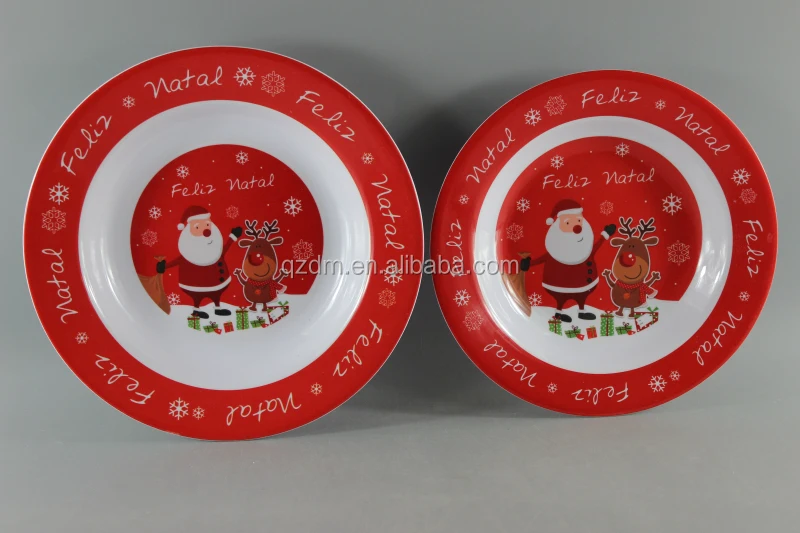Hot Sell Melamine Party plate ,Christmas Dishes , Xmas Plate